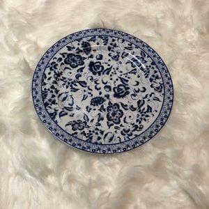 Boho Blue and White Decorative Floral Plate